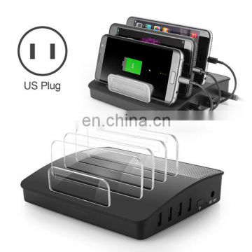 US Plug 4 Ports USB HUB multi phone charging station with bluetooth speaker for iPhone Samsung Table LG HTC PC