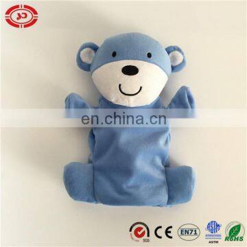 Bear blue color lovely face adorable emotion talk with baby funny hand puppet