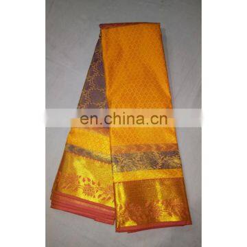 Indian Traditional Art Handmade Heavy Zari Work Pure Kanchipuram Silk Saree