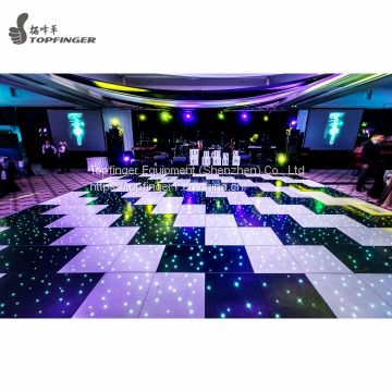 2ftx 4ft wire black & white color party starlit round weddings led dance floor for rental