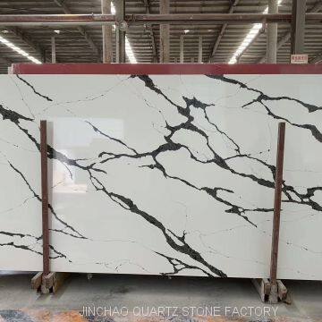 Artificial calacatta quartz stone slab