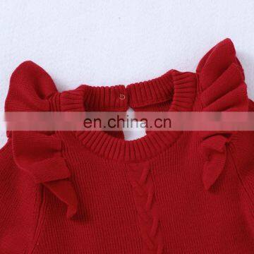 Winter Baby Girl Knitted Dress Warm Autumn Toddler Girls Ruffled Sleeve Sweater Dress Clothing Outfits Christmas Dresses