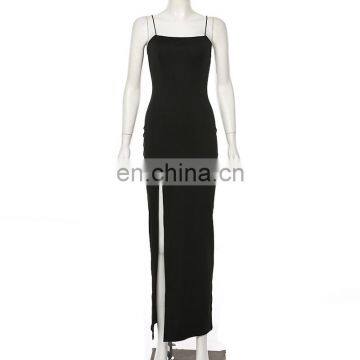 Hot Sale New Women's Sling Neck Slim Backless Sexy Split Dress photo-3