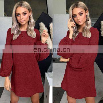 LAITE D2133 Autumn Women Casual Dresses Ladies Knitted Sweater Dresses Women Plus Size Dress photo-5