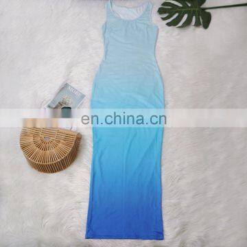 2020 New Arrivals Women Fashion Casual Dresses Ladies Bodycon Gradients Club Long Dresses Women Summer Dresses photo-6