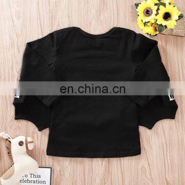 Halloween Baby Black Tshirt 100% Cotton Baby Long Sleeve Bat Tshirt Tops Newborn Infant Clothes photo-3