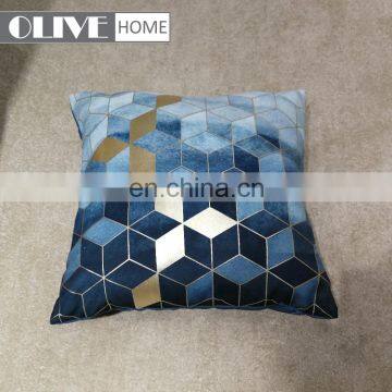 2018 Spring New Design Geometric Figure Gold Stamping Ombre Printing Cushion Cover photo-3