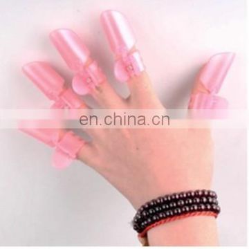 Pink Plastic Cover Shield Clip Polish Varnish Tips Protector Manicure Nail Art Care Accessories Salon Tool Supply