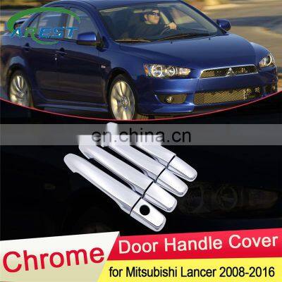 for Mitsubishi Lancer 10 2008 2009 2010 2011 2012 2013 2014 2015 2016 Chrome Door Handle Cover Trim Car Cap Stickers Accessories