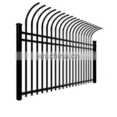 Bent top garrison wrought iron or steel fence panels