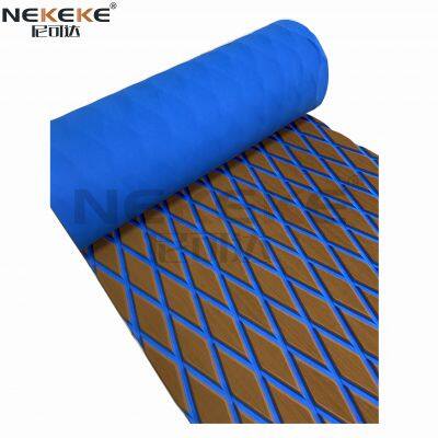 NEKEKE 70*190*0.6 cm Light Brown+Dark Blue+Diamond on Surface Boat Yacht Marine EVA Deck Foam Sheet Composite Outdoor Decking photo-5