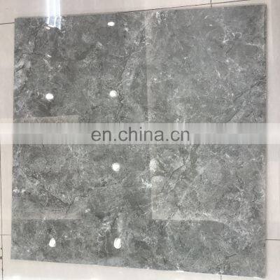 Foshan tils Full Polished  Glazed Ceramic Tiles Grey Marble Tile Microsphere Glaze floor tile