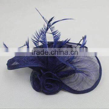 Elegant Feather Fascinator Sinamay Derby Races Hat photo-6