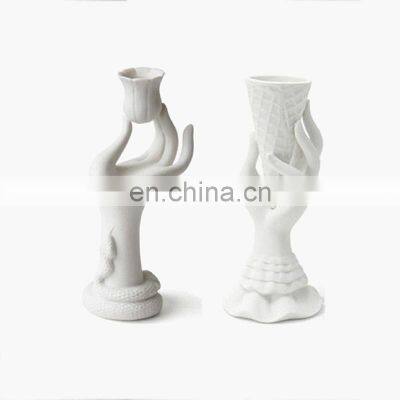 Ceramic Ice Cream Hand Flower White Office Table Decoration Nordic Ikebana Vase photo-3