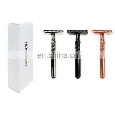 Shaver Non-disposable Straight Shaving Razor Rose Gold Blank Blade Double Edge Classic  Shaving Razor