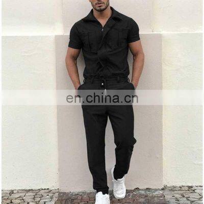Wholesale Customized Men's One-piece Woven Suit Zipper Access Control Personality One-piece Shirt photo-4