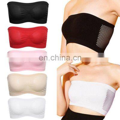 Tank Tops Sexy Crop Vest Breathable Mesh Tube Bra Strapless Crop Tops Women Ladies Sexy Bralette Bra Bandeau Boob Underwear photo-4
