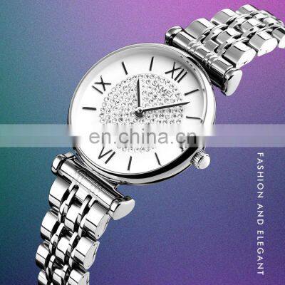 Custom Logo Skmei Brand 1533 Quartz Watches Women Stainless Steel Strap Diamond Watch for Girls