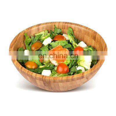 Premium Natural Sustainable Reusable Bamboo Salad  Bowl,Single 8 5/8\