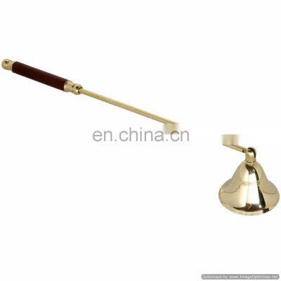 brass candle snuffer with wooden handle