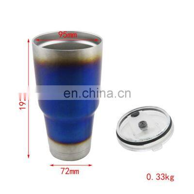 AUSO Customizable Logo Universal Auto Parts Stainless Steel Baking Blue Double Wall Travel Car Water Cup