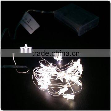 battery operated warm white copper wire with little stars mini led christmas lights