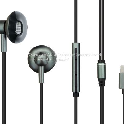 Digital Type C wired earphone  compitable with all music device and phones