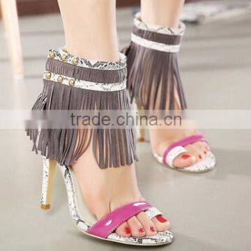 C89232A New Fashion Lady High Heel Shoes Women Tassel Shoes photo-2