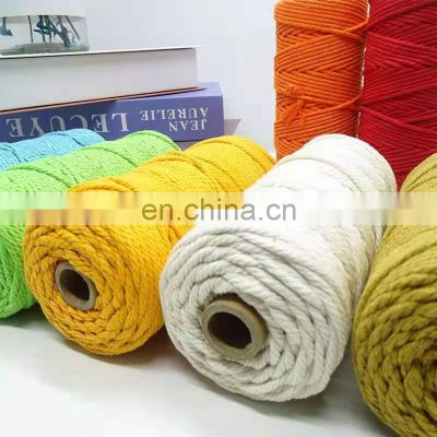 Twisted Type Braided Single Strand Cotton Rope Cord Braided 6mm