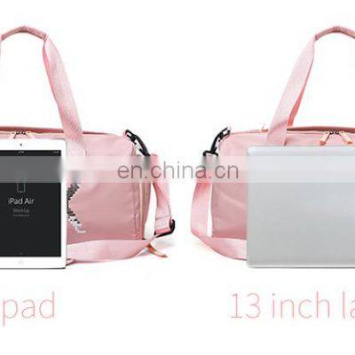 Private Label Personalized Drawstring Water Resistant Water Proof Gym Bag for Women With Shoe and Wet Clothes Compartments photo-3