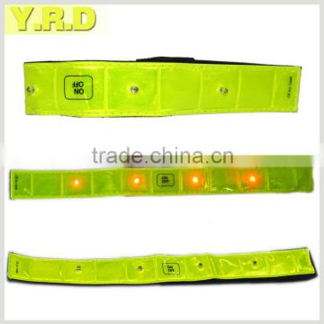 High visibility reflective safety LED band running set