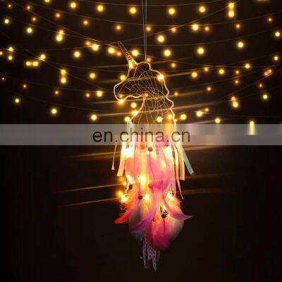 Ins Night Led Lamp Dreamcatcher Hanging Decoration Girl Room Decoration Unicorn Dream Catcher For Kid photo-3