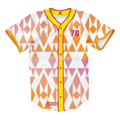 Sublimation Customized Sportswear Baseball Jersey with Abstract Pattern.