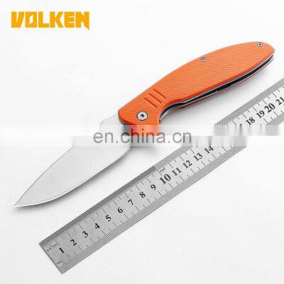 New Outdoor Camping Folding Knife G10 Orange Non-slip Hhandle Multi-purpose Knife Portable