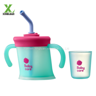 Baby learn to drink cup silica gel open oblique cup sippy cup