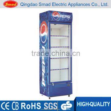 396L fan cooling upright display beverage cooler showcase