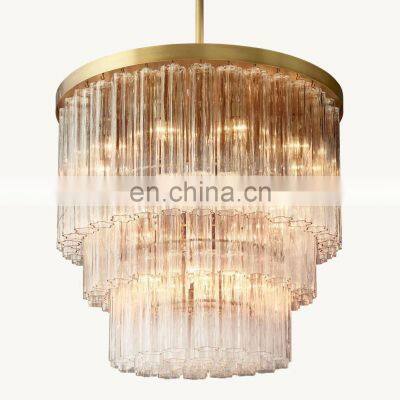 Retro classic Cielo three-tier gold industrial glass chandelier decoration for living room bedroom hotel ceiling lighting