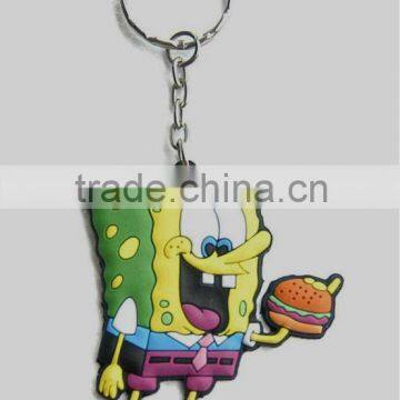 3D PVC key fobs, cute cartoon character Rubber key chains for kids