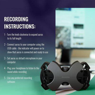 797AUDIO Auras Professional VR USB Digital HRTF Monitor Condenser Microphone Wired in Ear Monitoring System PC Youtuber photo-5