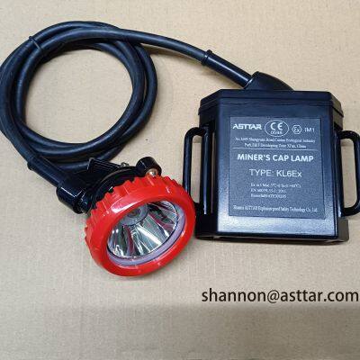 Atex 6ah 7000lux IP65 Mining Industrial Use Explosion Proof LED cap lamp with single charger
