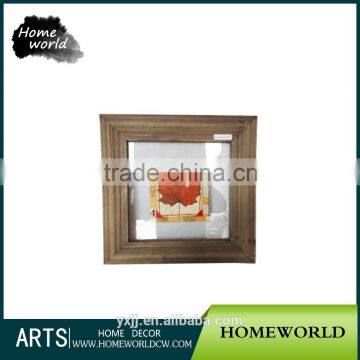 Delicate artificial square mini wooden picture frame for coffee bar display