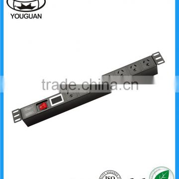 1U Australia type 8 ways PDU socket with Current voltmeter show control