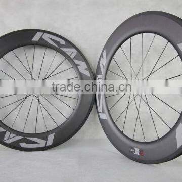 Carbon 86mm clincher 27mm wide road bike wheels Powerway hub R13