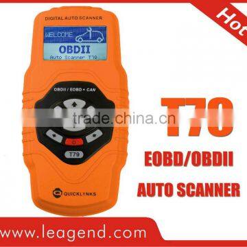 Top and newest Diagnostic scan tool OBDII Vehicle scanner T79(yellow, multilingual,updateable)