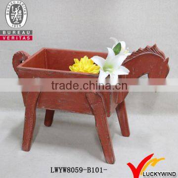 Shabby Colored Decorative Wooden Animal Shape Garden Planter