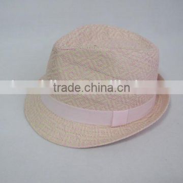 printed fashion design fedora straw hat for lady