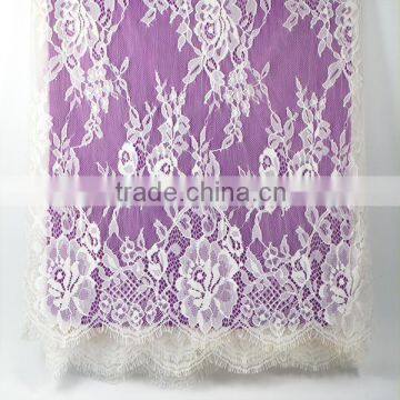 Wholesale new design white eyelash lace fabric for lady wedding dress                        
                                                Quality Choice