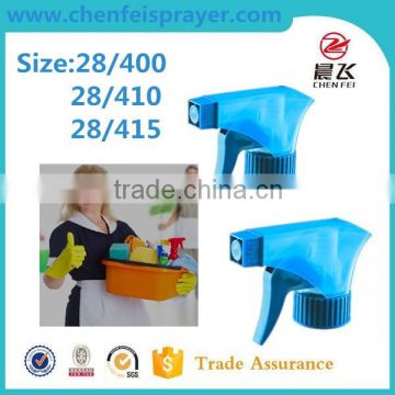 Plastic new design hand trigger sprayer 28 400 in any color ribbed closure pump sprayer use in same neck size bottle