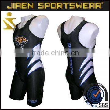 2016Wholesale custom pit cool black color men wrestling singlet fitness wrestling singlet