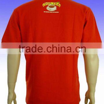 Printing Plain Cotton Red Short Sleeve T-shirt Made in China photo-6